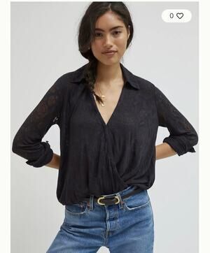 Maeve by Anthropologie Lydia Floral Burnout Top - Size Sm